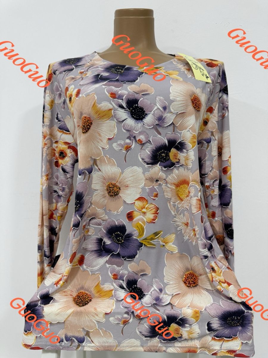 Bluza lunga de lycra Engros pentru femei, cu imprimeu