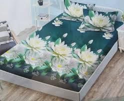 OFERTA Lenjerii cu Elastic En-Gros, Serie 3 Bucati Diferite, Material Bumbac tip Finet, 3 Piese, Cearceaf de Pat 180x200cm, cu 2 Fete de Perna 50x70cm Incluse