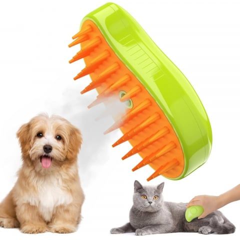 Perie cu abur engross, pentru animale caini si pisici, pentru indepartarea si igienizarea parului, incarcare USB