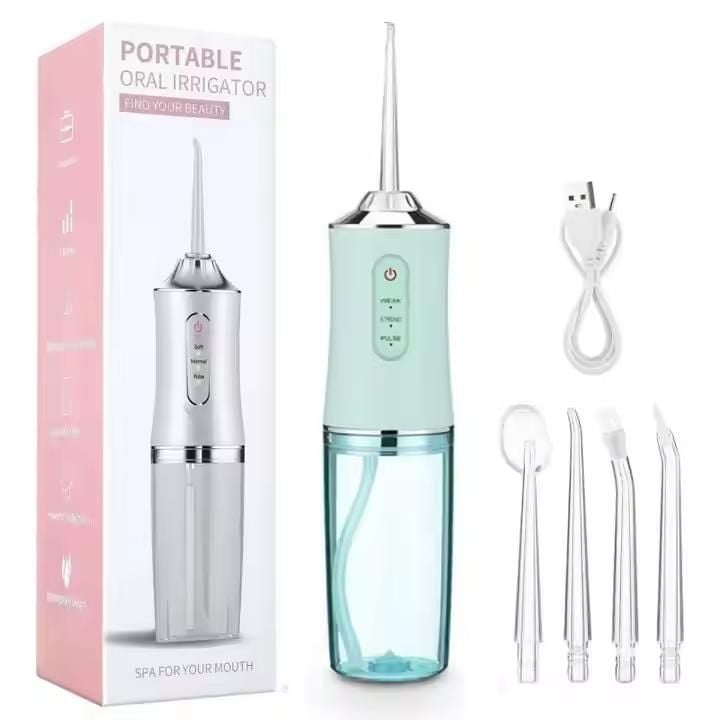 Irigator bucal, irigator oral engross portabil cu presiune inalta, 3 moduri de utilizare, reincarcabil USB, 5 capete interschimbabile