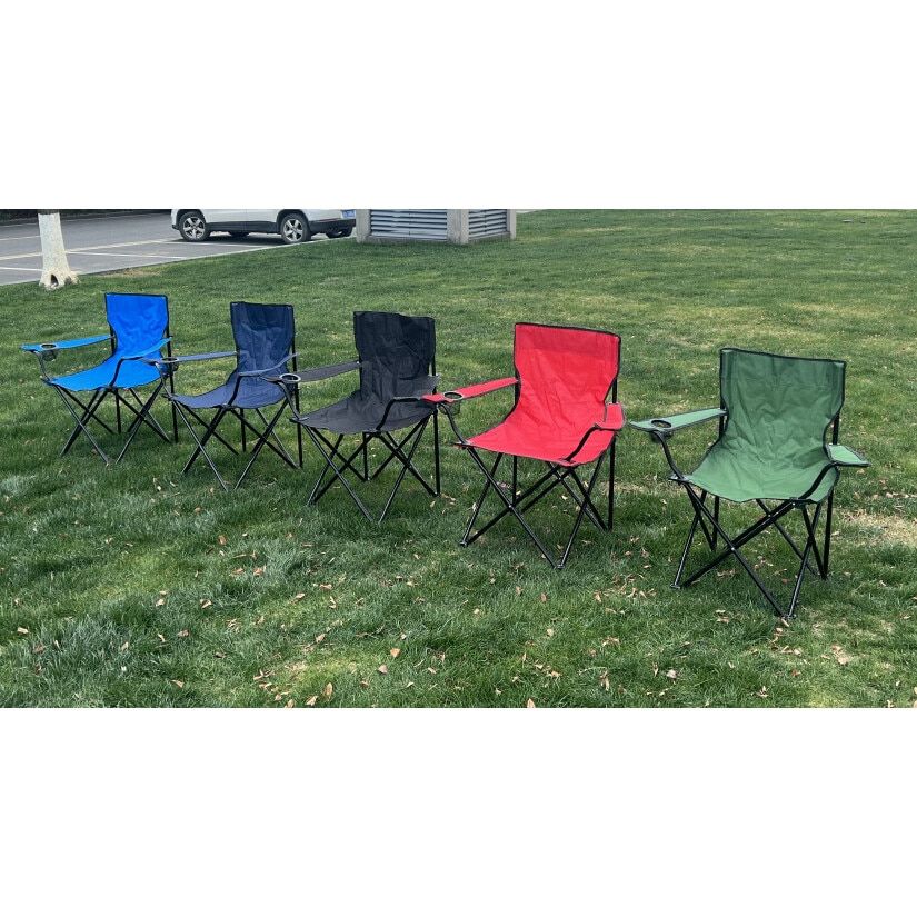 Scaun pliabil camping sau pescuit engross, cu suport pahar, diverse culori albastru, verde, rosu, negru