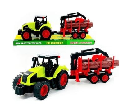 Tractor cu remorca si macara, cu Busteni, 40x13cm 6511110053144 Engros