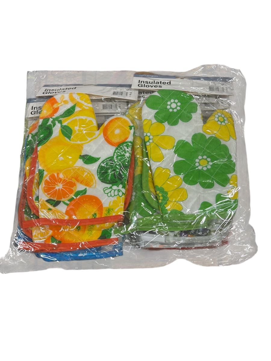 Set mănușă cu lavetă din bumbac – 12 seturi, modele colorate, En-gros