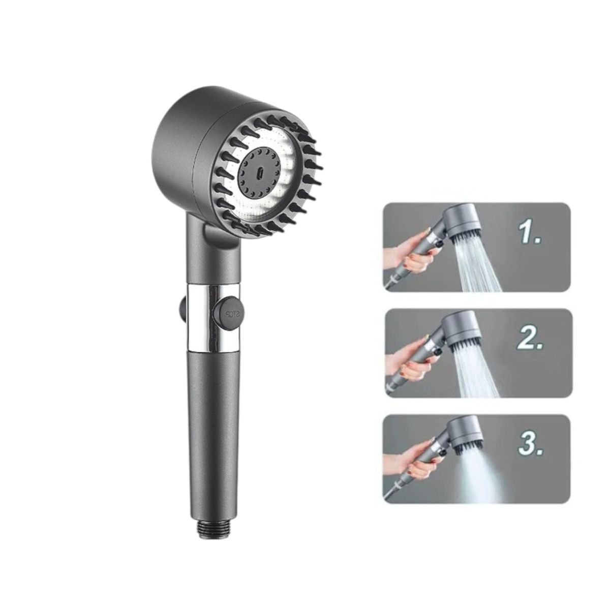 Para Cap de Duș 26x8cm cu 4in1, Funcții de Jet Reglabil și Buton de Control Engros