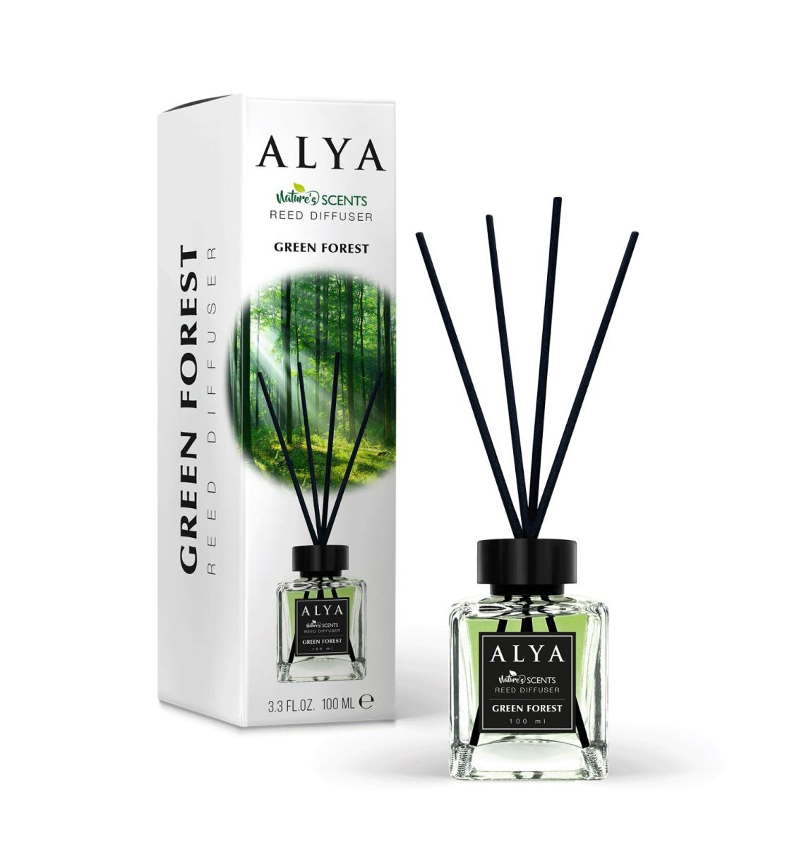 Engros Alya, Padure Verde, Odorizant de camera cu betisoare , 100ml