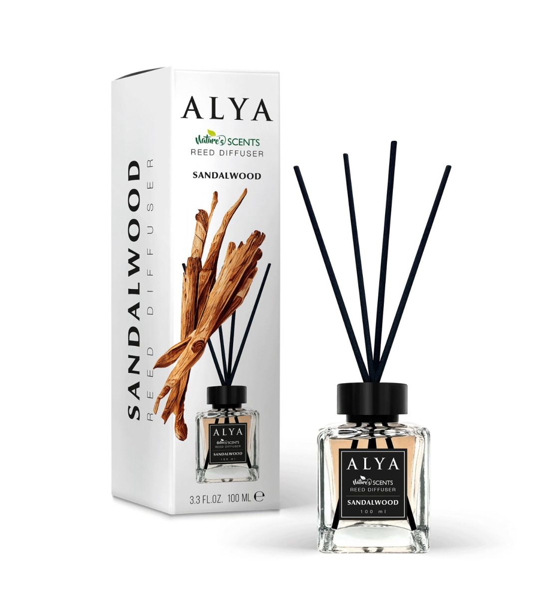 Engros  Alya, Lemn de Sandal, Odorizant de camera cu betisoare , 100ml