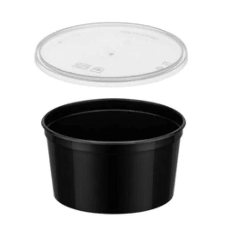 BOLURI SUPA DIN POLIPROPILENA RMR+CAPAC NEGRU 16 OZ-470ML (50 buc/set)