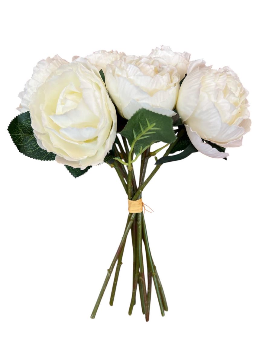 Buchet bujor artificial 9 fire, Flori artificiale En-Gros, 30 cm
