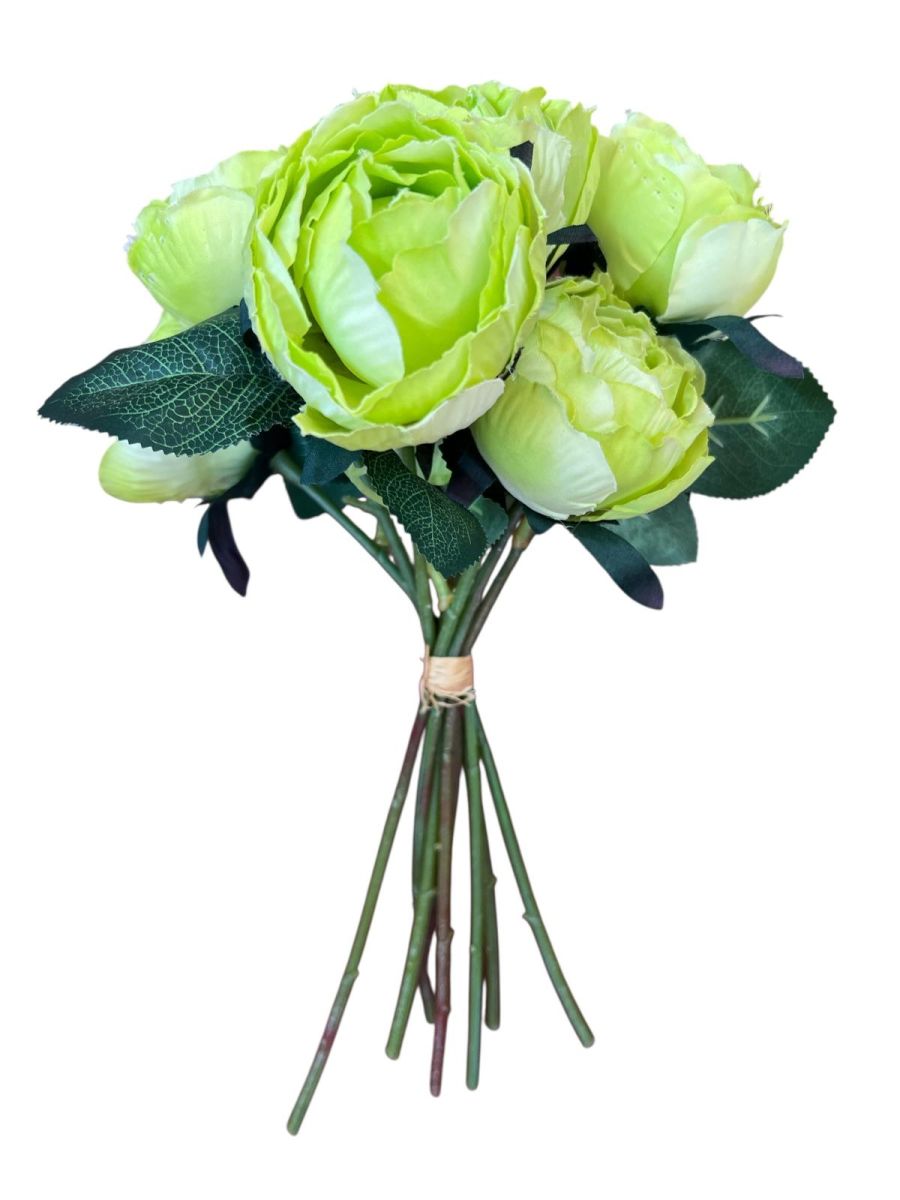 Buchet bujor artificial 9 fire, Flori artificiale En-Gros, 30 cm