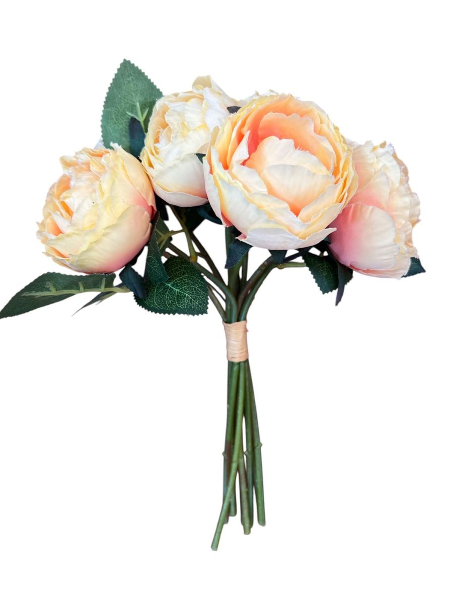 Buchet bujor artificial 9 fire, Flori artificiale En-Gros, 30 cm