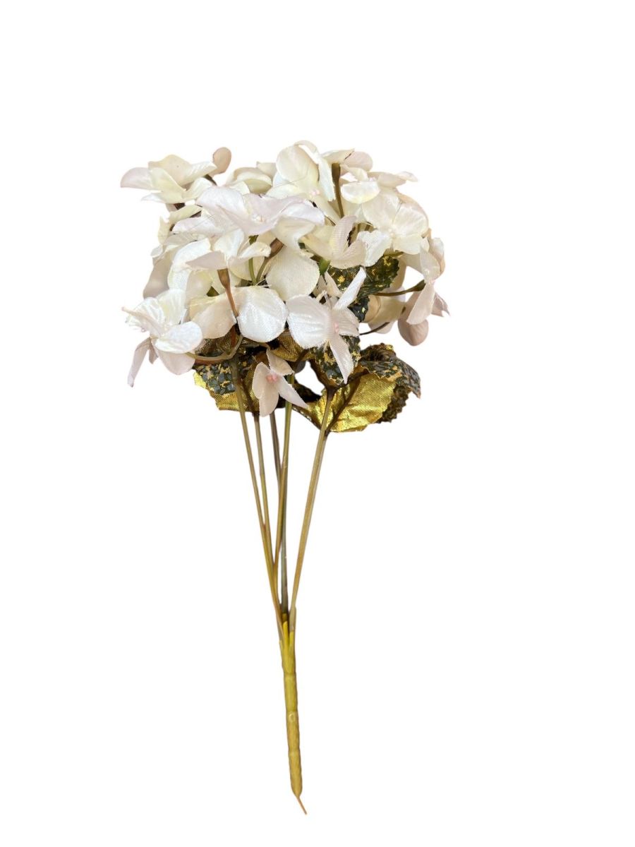 Buchet hortensie cu eucalipt artificial 5 fire, Flori artificiale En-Gros, 30 cm