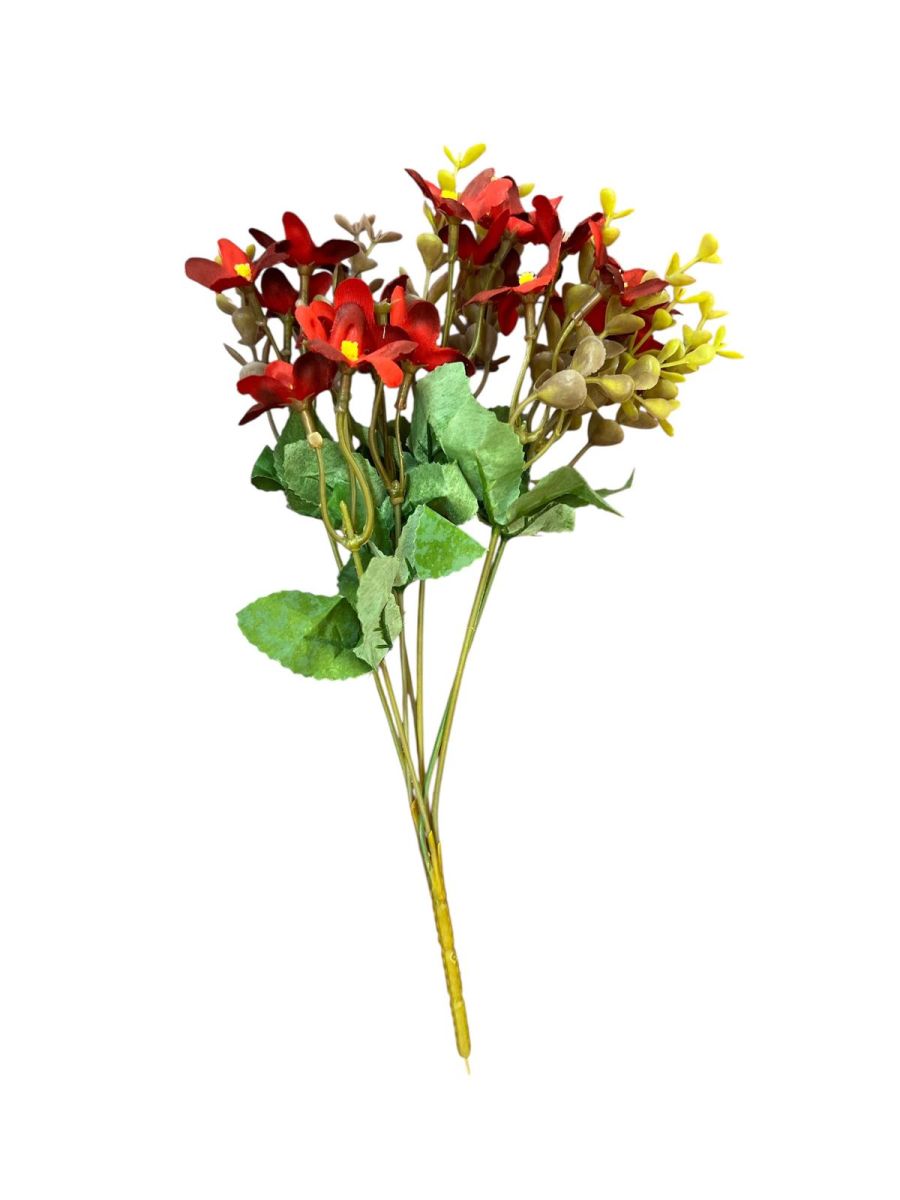 Buchet hortensie cu eucalipt artificial 5 fire, Flori artificiale En-Gros, 30 cm