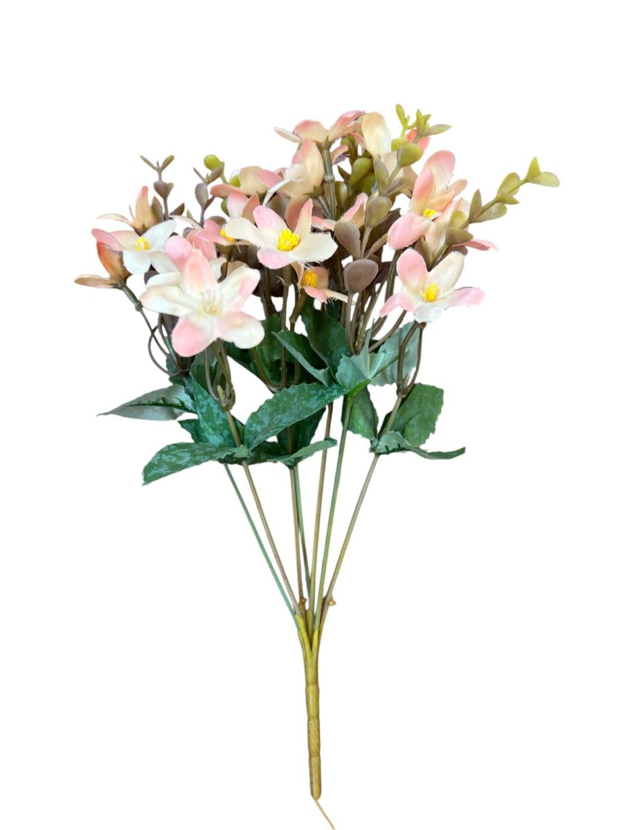 Buchet hortensie cu eucalipt artificial 5 fire, Flori artificiale En-Gros, 30 cm