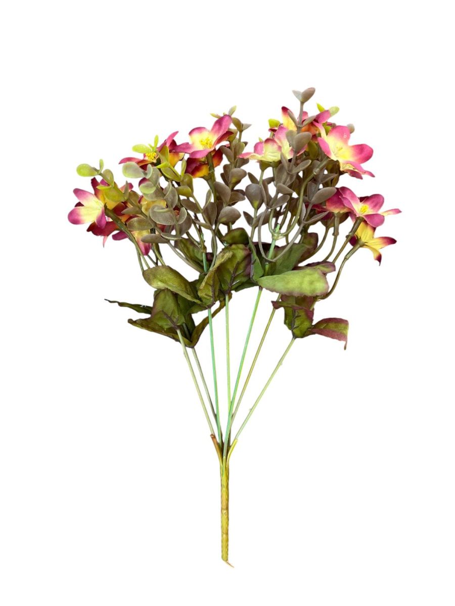Buchet hortensie cu eucalipt artificial 5 fire, Flori artificiale En-Gros, 30 cm