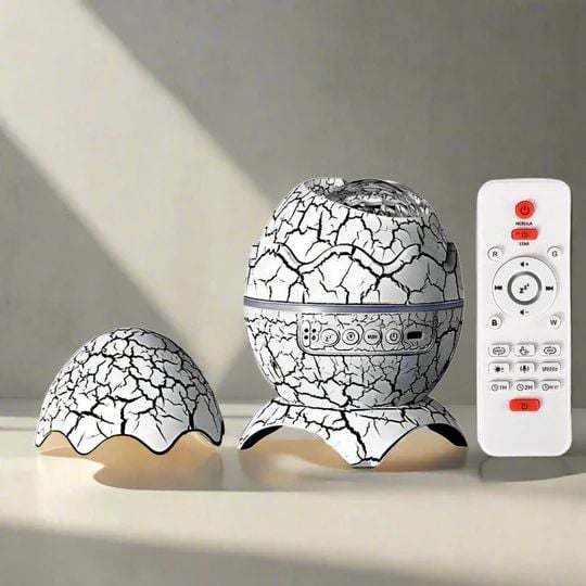 Proiector de stele in forma de ou dinozaur, engros, bluetooth, 4 moduri de iluminare, 19 sunete de relaxare, 10W, telecomanda