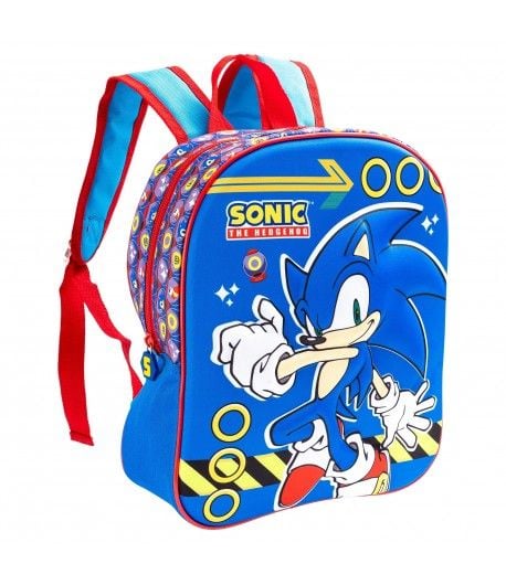 Ghiozdan de gradinita Engros, Sonic 3D, 1 compartiment, 32x28x11 cm