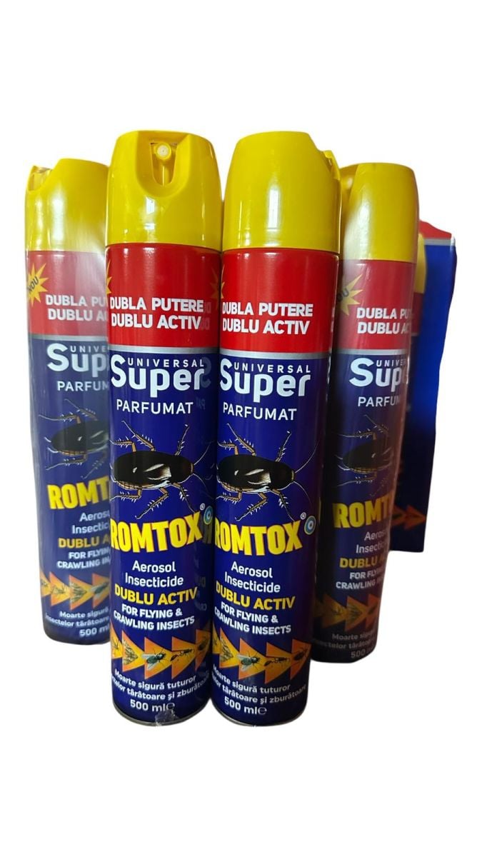 Engros Romtox Insecticid universal spray aerosol, dublu activ, 500 ml  24xbuc
