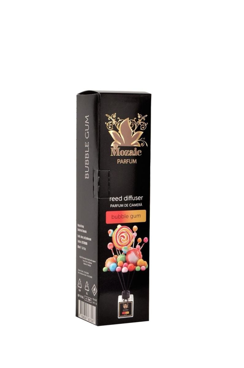 Odorizant de camera Engros,BUBBLE GUM , Mozaic, cu betisoare, 110 ml