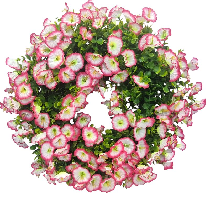 Coroana artificiala cu verdeata buxus si Petunie engros 50 cm