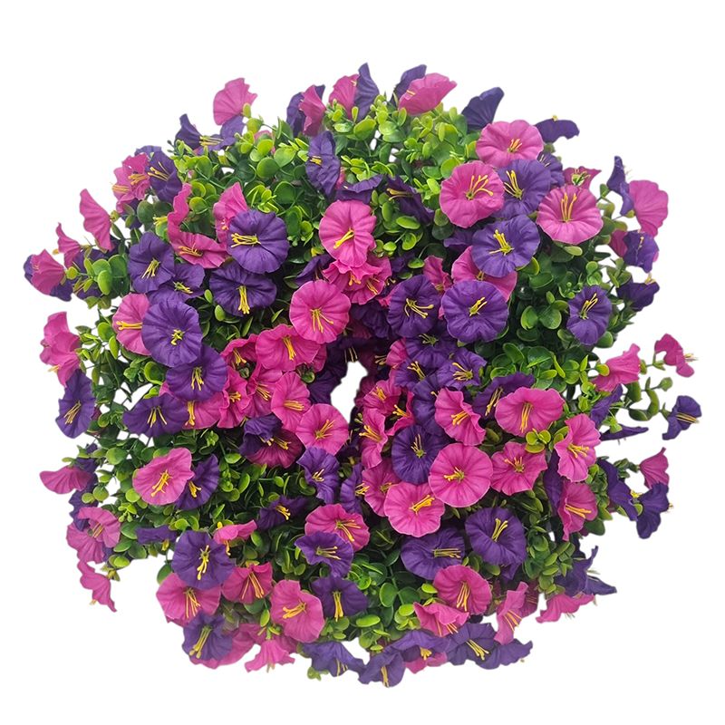 Coroana artificiala cu verdeata buxus si Petunie engros 50 cm