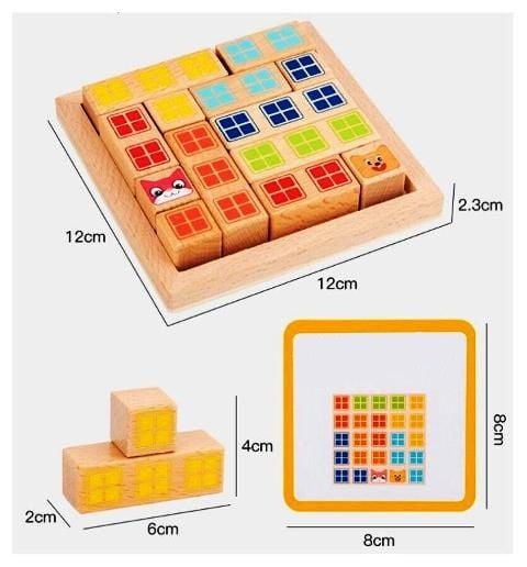 Montessori joc cuburi logice, din lemn Engros