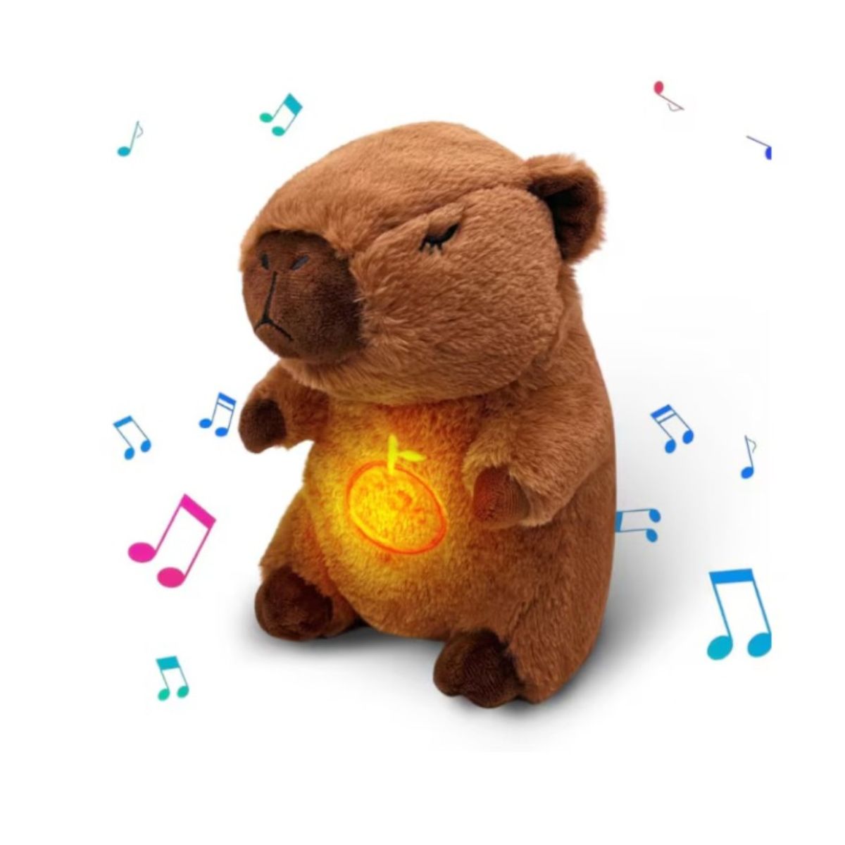 Jucarie de Plus 25cm Model Capybara, cu Lumini, Muzică și Funcție de Respirație pentru Copii Engros