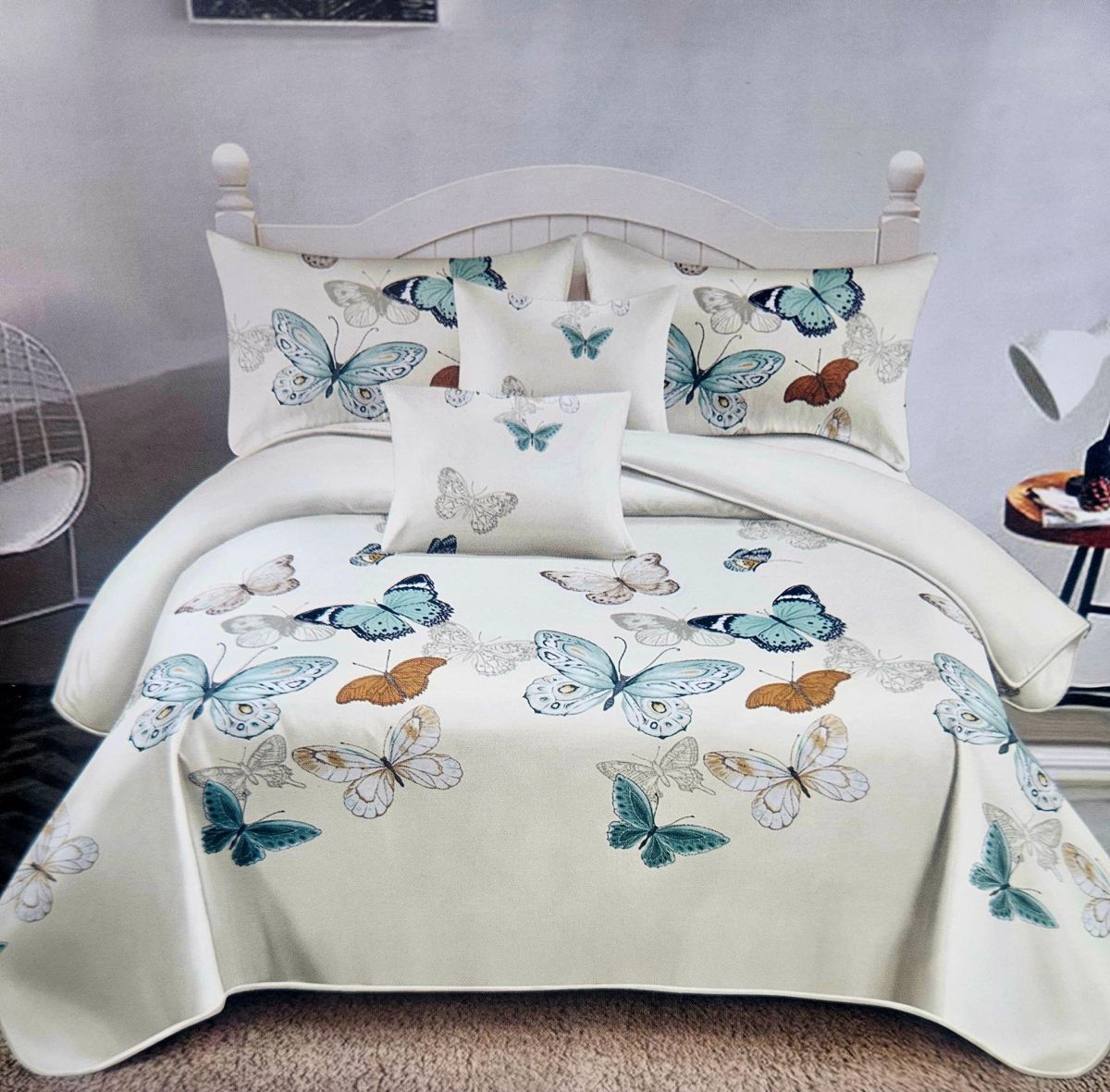 Lenjerii En-Gros, cu Elastic, din Bumbac tip Finet, 180x200cm, cu 4 Fete de Perna Incluse