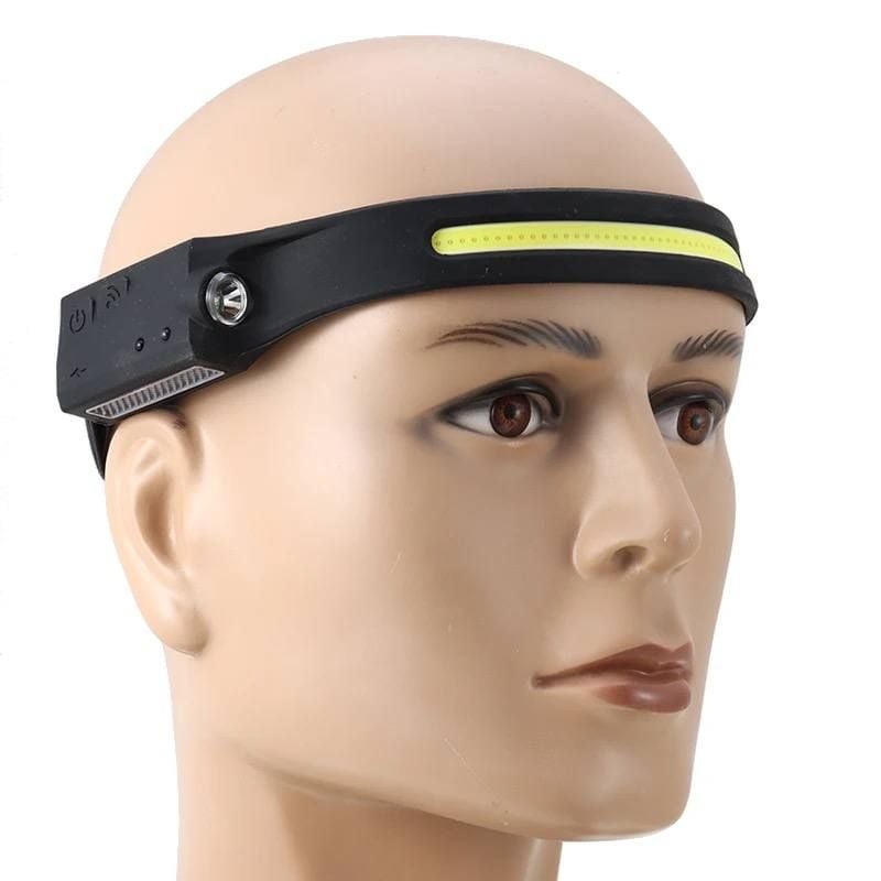 Banda led cazp engrtoss, frontala cu senzor de miscare pentru cap din silicon Pescuit, Camping, Drumetii, Cu Senzor Miscare, Waterproof, Banda Leduri COB, Si Lanterna XPE LED, 45m, 350 Lumeni