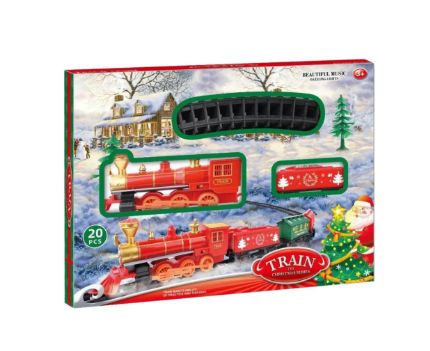 Tren cu sine de Craciun, 20 piese, Locomotiva cu un vagon 6511110052574 Engros