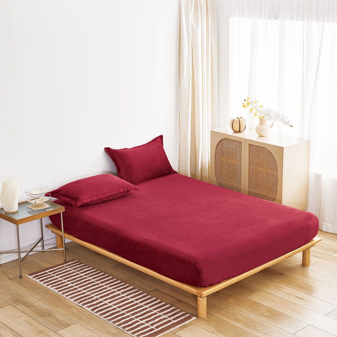 TRIO Huse En-Gros, SERIE 3 CULORI DIFERITE, Material Cocolino Catifelat 3 Piese, cu 2 Fete de Perna Incluse