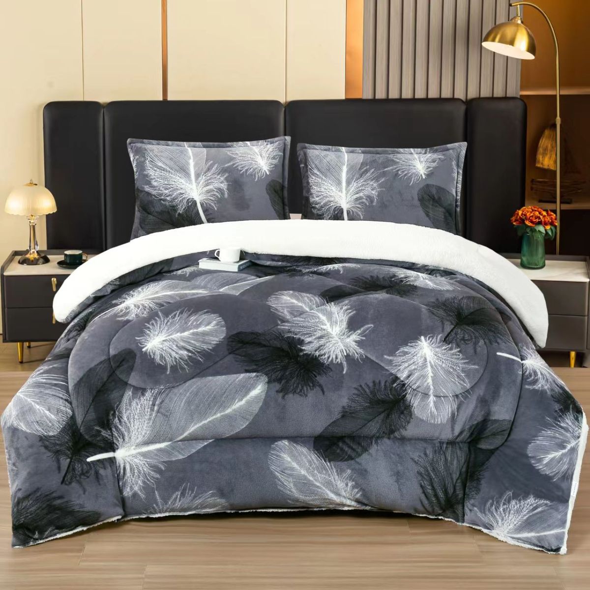 TRIO Pilote En-gros, SERIE 3 MODELE DIFERITE, Material Cocolino Premium cu Blanita, 200x230 cm, pentru Pat Dublu, cu 2 fete de Perna Incluse