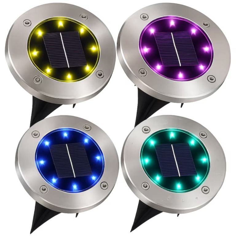 Set 4 lampi solare Engros cu 8 leduri
