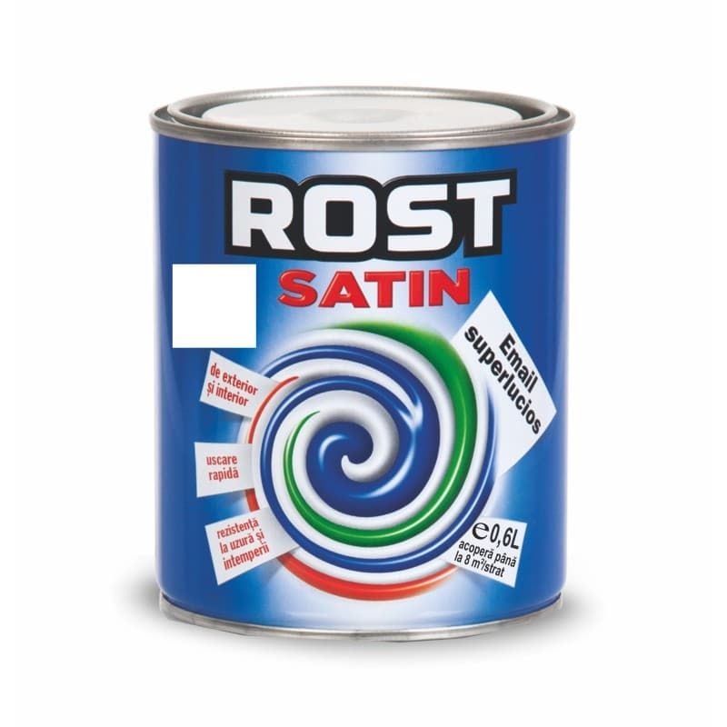 Vopsea alchidica pentru lemn/metal, Rost Satin, pentru interior/exterior, 0.6L, alb Z-TOOLS / EXT10045 Engros