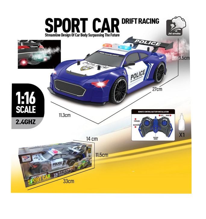 Masinuta Telecomanda Curse Sport 1:16 , Drift, Fum 6511110052659 Engros