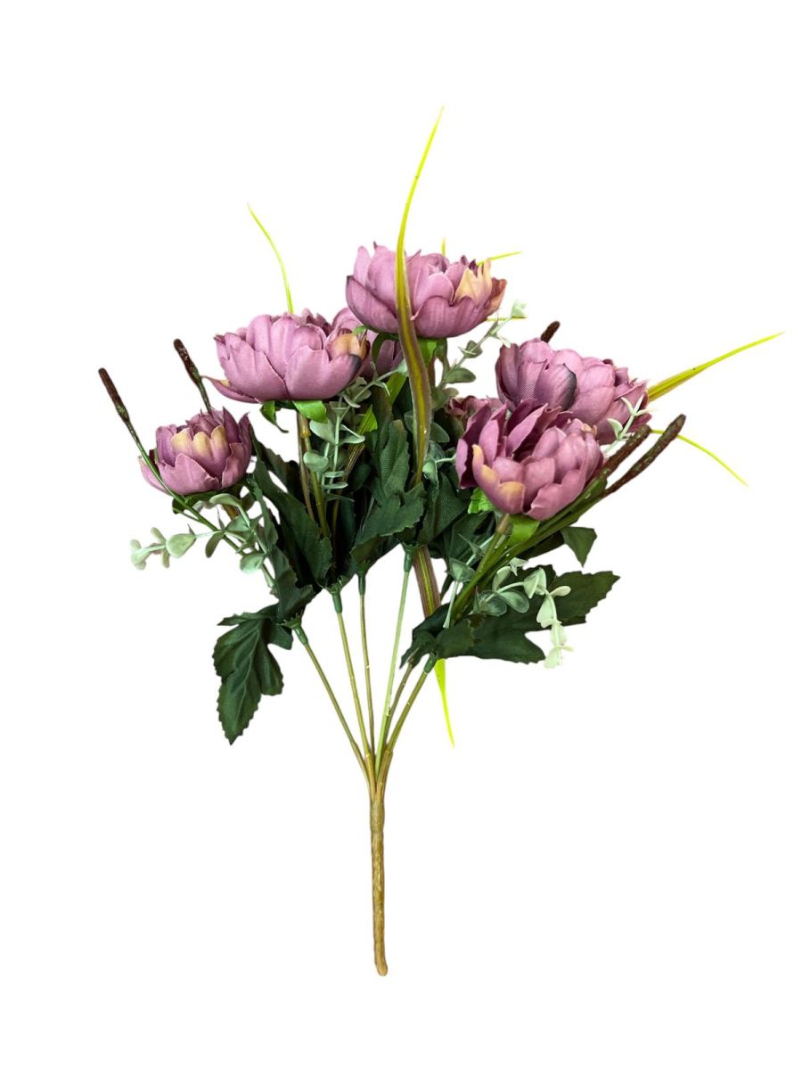 Buchet bujor artificial 7 fire, Flori artificiale En-Gros, 30 cm