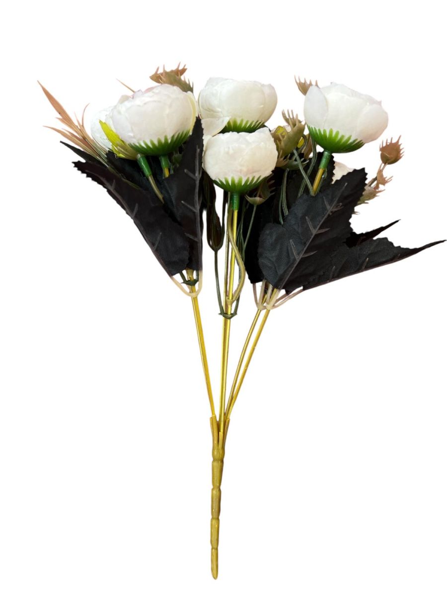 Buchet ranunculus artificial 6 fire, Flori artificiale En-Gros, 30 cm