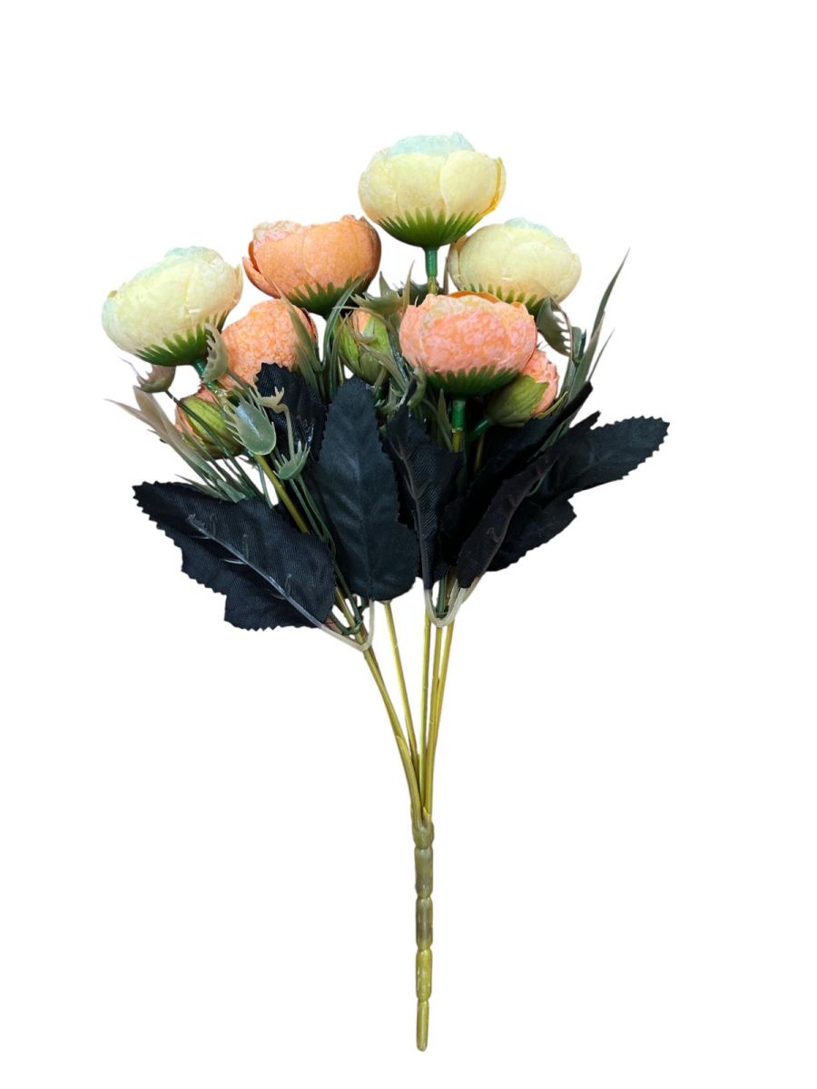 Buchet ranunculus artificial 6 fire, Flori artificiale En-Gros, 30 cm