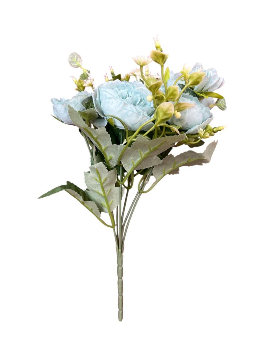 Buchet trandafir artificial 6 fire, Flori artificiale En-Gros, 25 cm