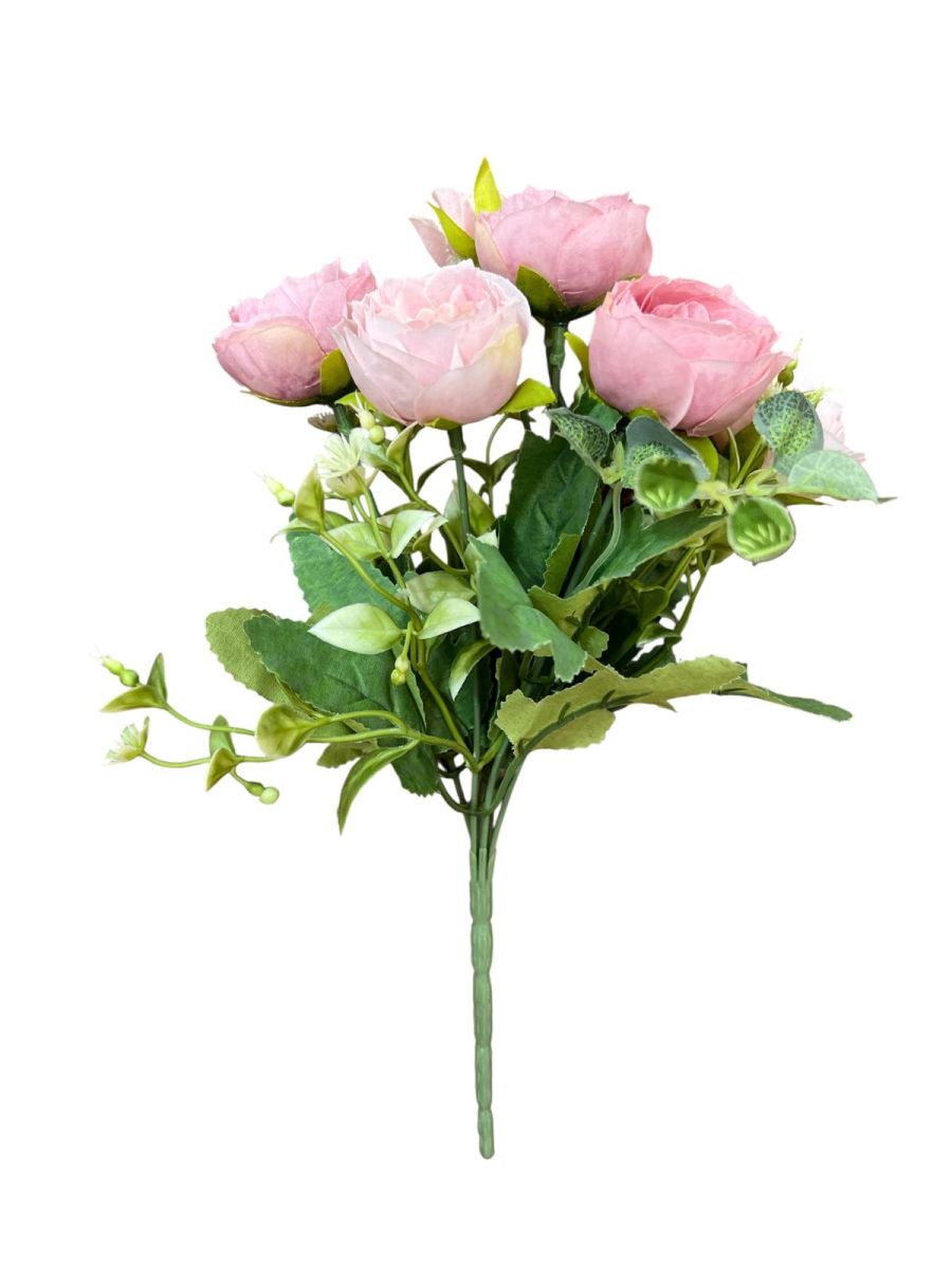 Buchet trandafir artificial 6 fire, Flori artificiale En-Gros, 25 cm