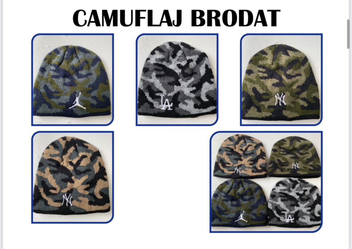Caciuli tricotat camuflaj de barbat   Engros, mix culori
