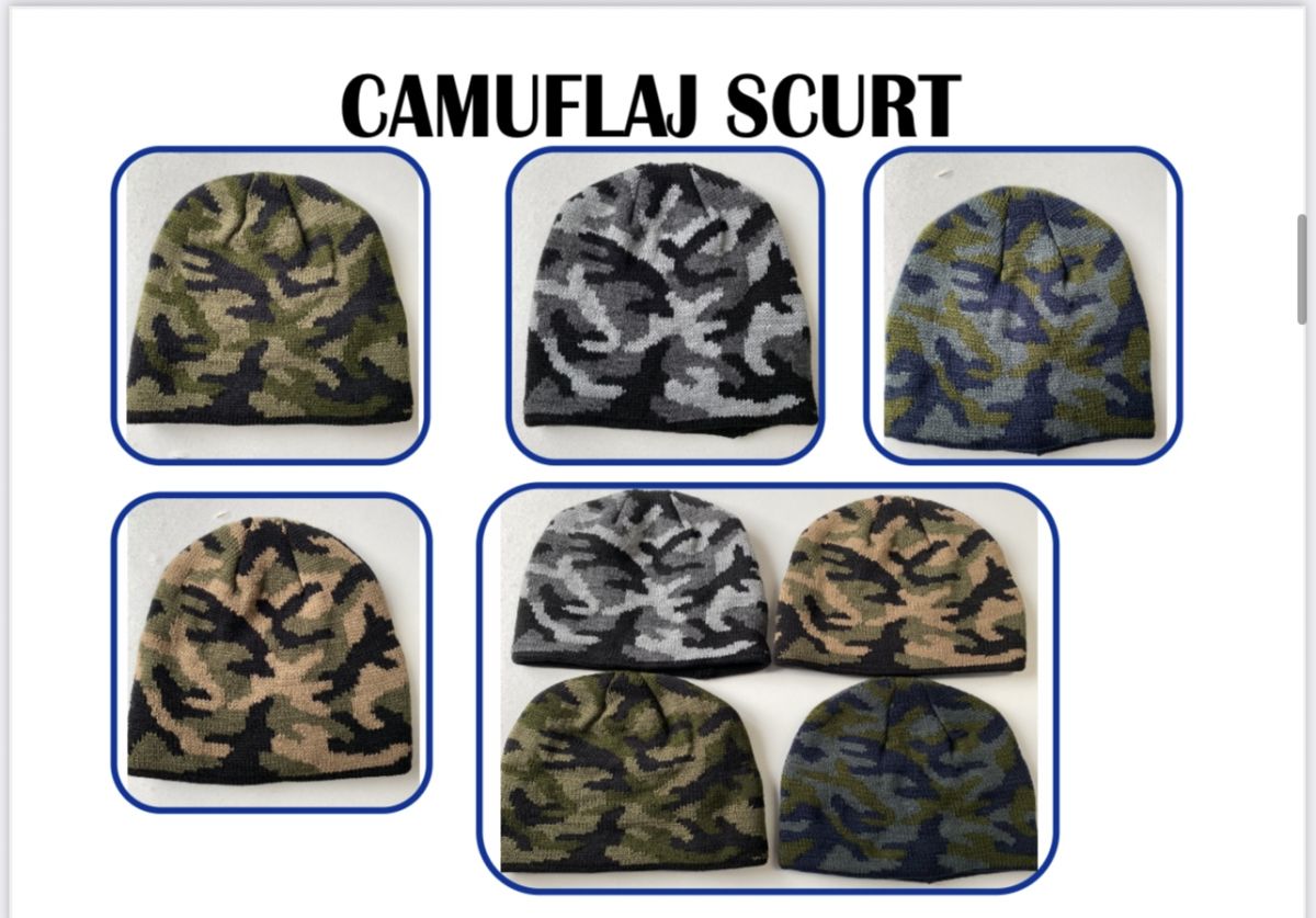 Caciuli tricotat camuflaj de barbat   Engros, mix culori ] [CLONE]