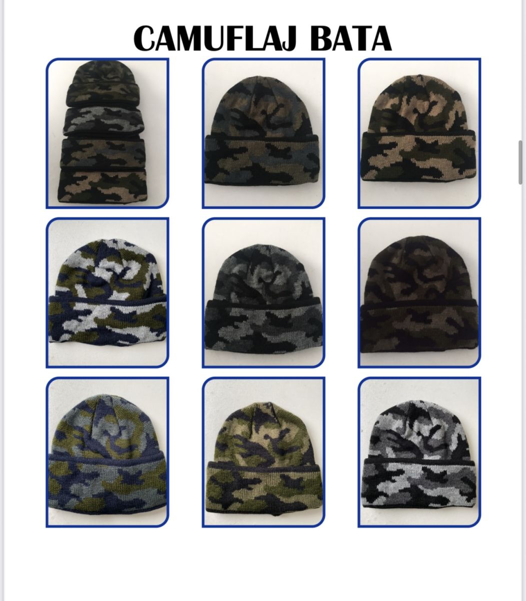 Caciuli tricotat camuflaj de barbat   Engros, mix culori [CLONE]