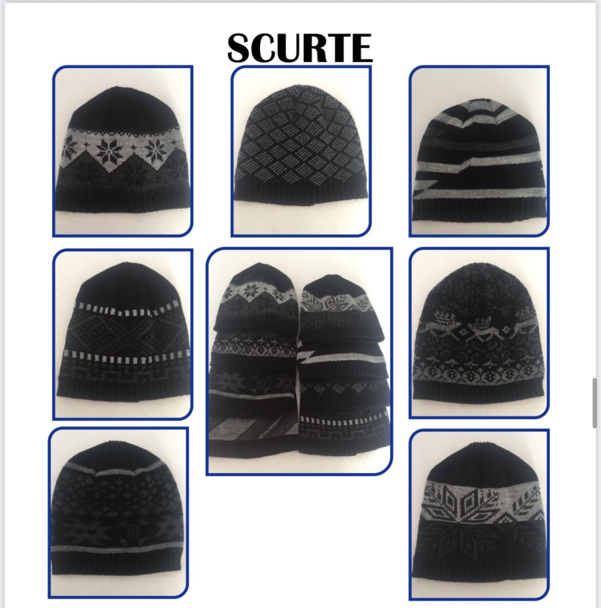 Caciuli tricotat cu model  de barbat   Engros, mix culori , mixt modele [CLONE]