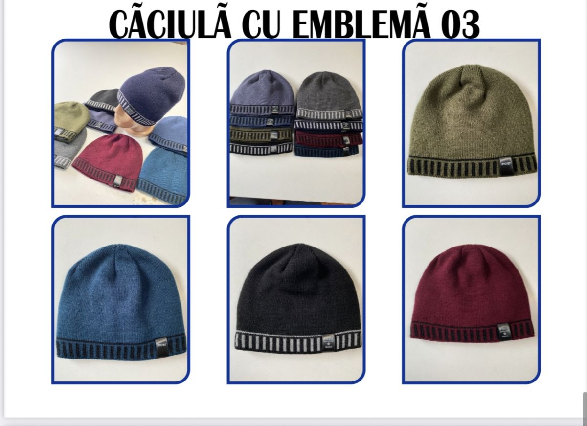 Caciuli tricotat simplu cu emblema  de barbat   Engros, mix culori [CLONE]