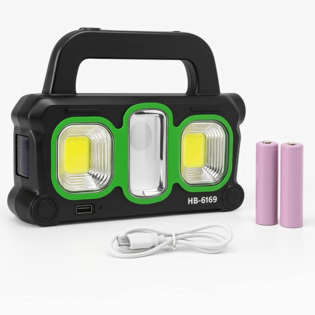 Lampă solară de lucru Hurry Bolt HB-6169-Engros-Funcționează și cu bateria și cu energia solară.
