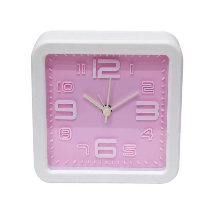 Ceas deșteptător Quartz pătrat, alarmă, design roz, En-gros