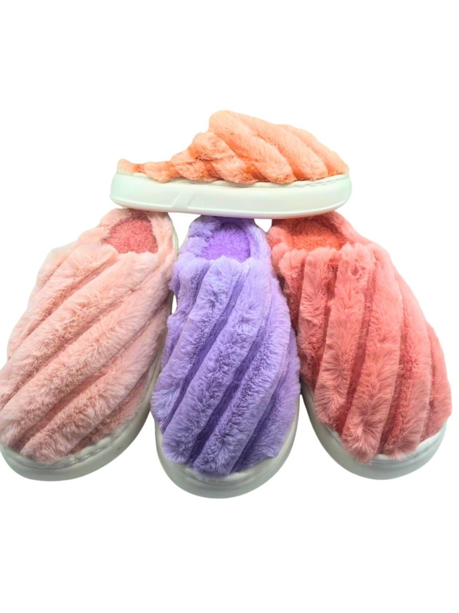 Papuci Interior Dama , Blana Sintetica Moale,Tip Sabot, Engross, Marimi 36-41, 12buc/serie