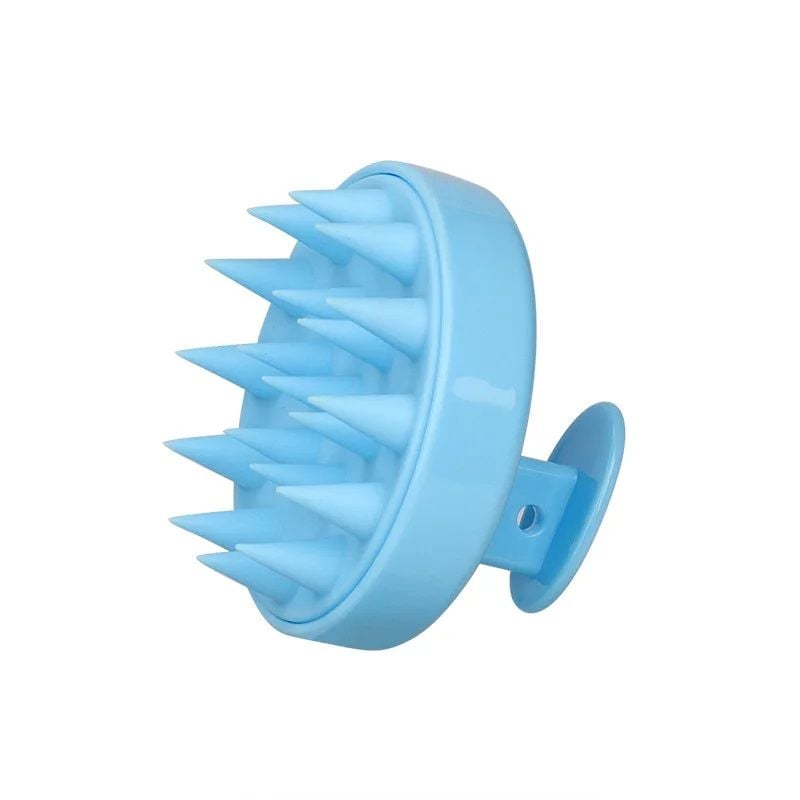 Perie pentru Masaj Capilar, Samponare si Curatare Scalp, Stimulare Crestere Par silicon albastru, Sela engros