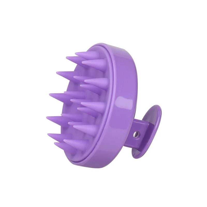 Perie pentru Masaj Capilar, Samponare si Curatare Scalp, Stimulare Crestere Par silicon mov, Sela engros