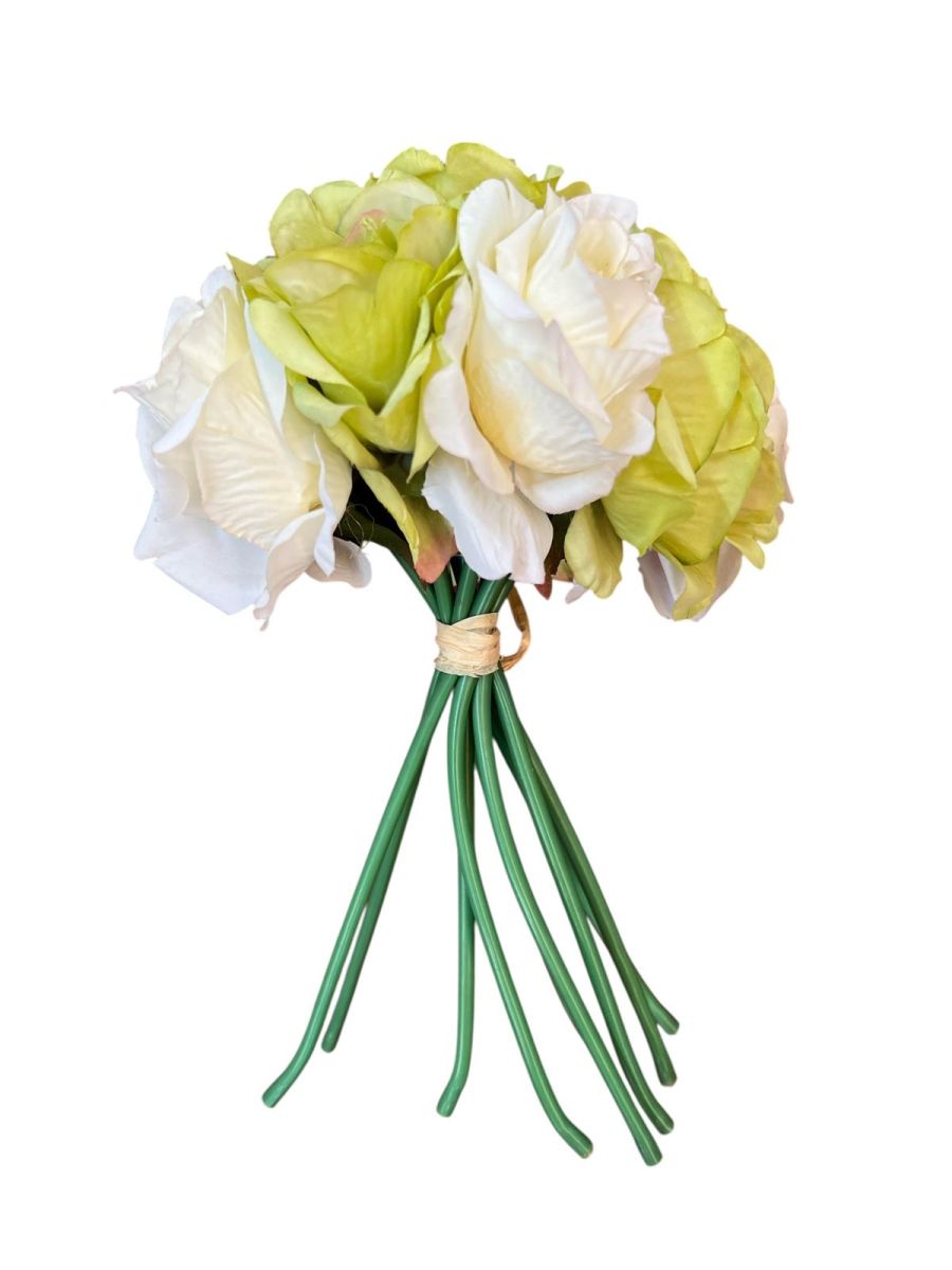 Buchet trandafir de hartie artificial 9 fire, Flori artificiale En-Gros, 25 cm